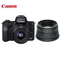 佳能（CANON） EOS m50(15-45mm)镜头套机微单数码相机翻转触摸屏微单相机 黑色128G+七工匠25 1.8套餐 官方标配