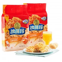 徐福记 沙琪玛470gx2袋早餐糕点心休闲零食品 奶油味 2包装