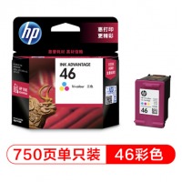 惠普(HP) CZ638AA 46B彩色墨盒 （适用HP DeskJet 2020hc/2