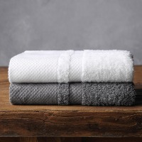 雅仕长绒棉毛巾套装B（白+浅灰）